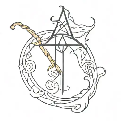 wizard staff tattoo design idea