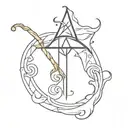wizard staff tattoo design idea