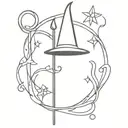 wizard staff tattoo design idea