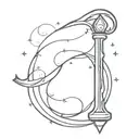 wizard staff tattoo design idea
