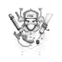 firefighter, nurse, exercise science expert. tattoo design idea