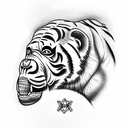 tiger elephant gorilla bear dj lifeguard tattoo design idea