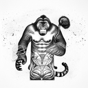 tiger elephant gorilla bear dj lifeguard tattoo design idea