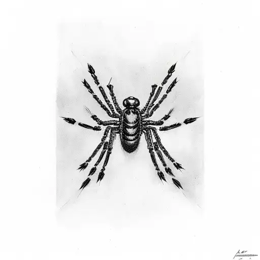 black widow on its back tattoo design idea
