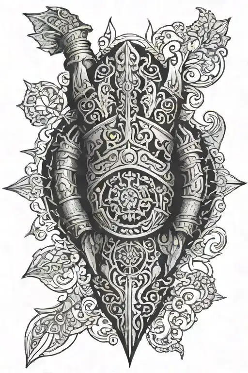 blackwork that turns into a medieval hand in armor  tattoo design idea