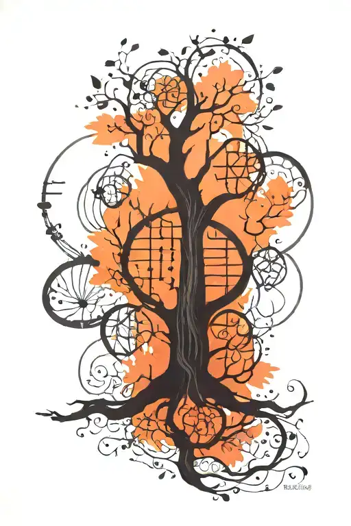 dna tree tattoo design idea
