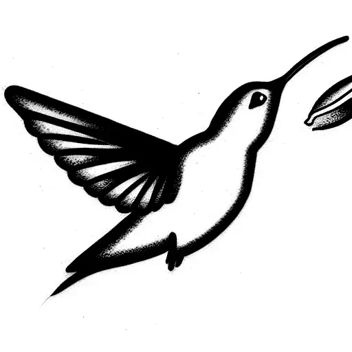 Hummingbird with a lily tattoo design idea