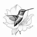 Hummingbird on the side of a lily tattoo design idea