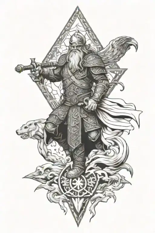 Valhalla guide Odin tattoo design idea