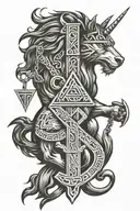 Teiwaz, Thor, Hammer, Sleipnir, Valknut tattoo design idea