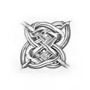 two chain links intertwined with the letter J tattoo design idea