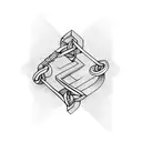 two chain links intertwined with the letter J tattoo design idea