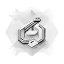 letter J in chain links tattoo design idea
