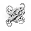 letter J in chain links tattoo design idea