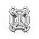 letter J in chain links tattoo design idea
