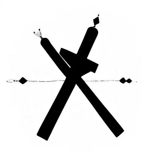 cross with nails tattoo design idea