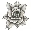 777 symbol within the petals tattoo design idea