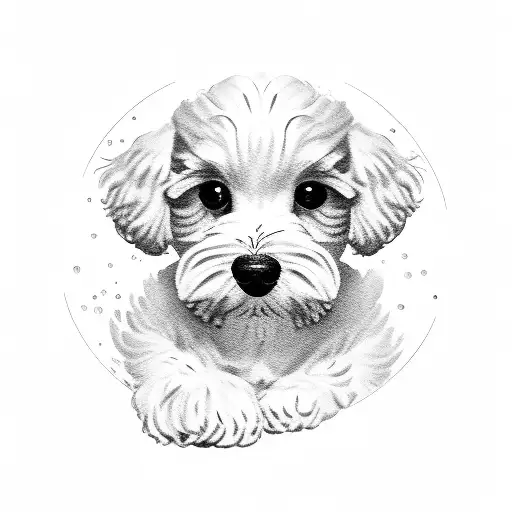 maltese bichon dog tattoo design idea