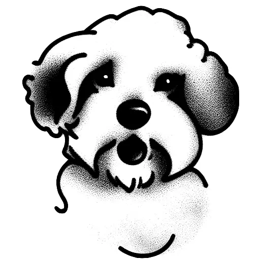 maltese bichon dog tattoo design idea