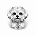 maltese bichon dog tattoo design idea