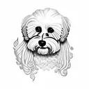 maltese bichon dog tattoo design idea
