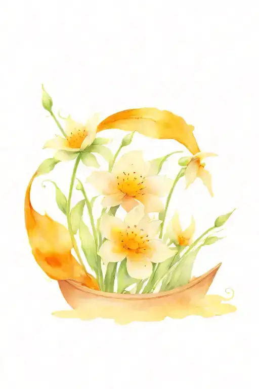 one piece boat with trifoloum pratense flowers tattoo design idea