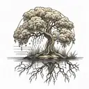 fine line small weeping willow tree tattoo design idea