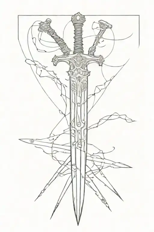 Longsword minimalistic tattoo tattoo design idea