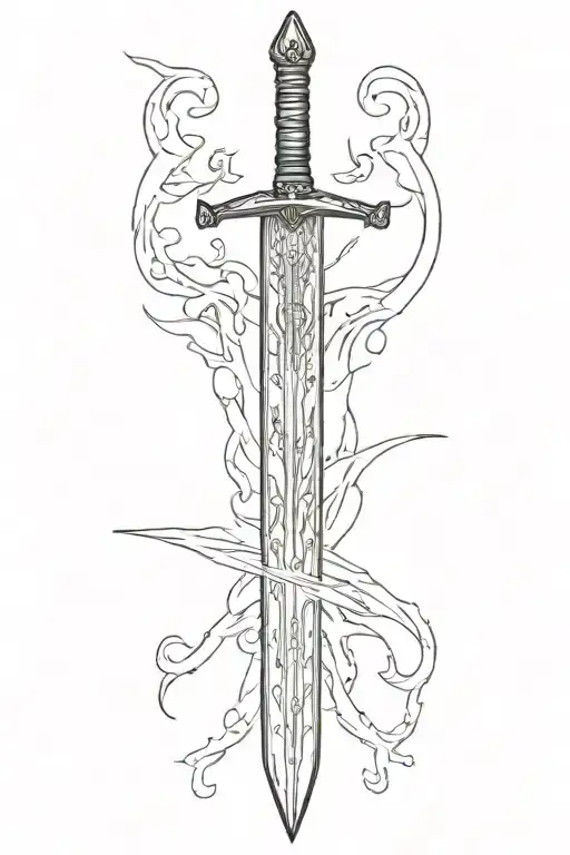 Longsword minimalistic tattoo tattoo design idea
