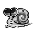 a snail on a black background tattoo design idea