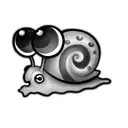 a snail on a black background tattoo design idea