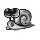 a snail on a black background tattoo design idea