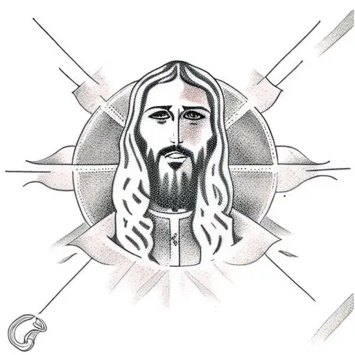 Jesus praying tattoo design idea