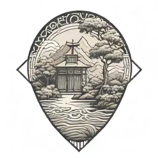 zen garden filled geometric pattern resembling tattoo design idea