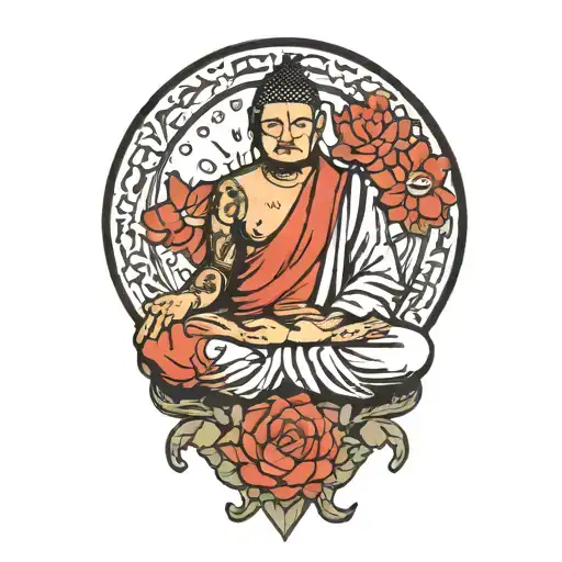 meditation sitting alone tattoo design idea