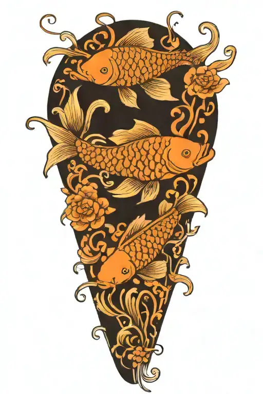 carp koi black tattoo design idea