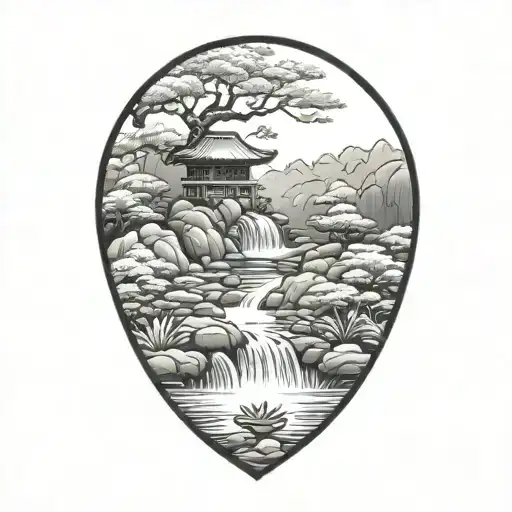 zen garden tattoo design idea