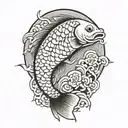 japanese carp fish tattoo design idea