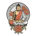 meditation sitting alone tattoo design idea