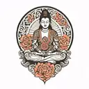 meditation sitting alone tattoo design idea
