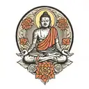 meditation sitting alone tattoo design idea