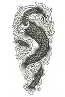 carp koi black tattoo design idea