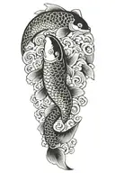 carp koi black tattoo design idea