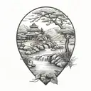 zen garden tattoo design idea