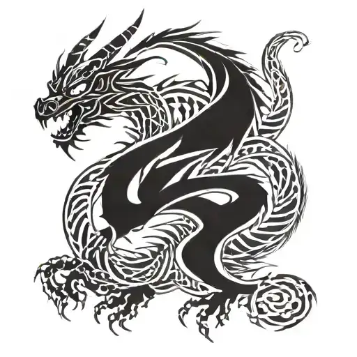 Fantasy works dragon tattoo design idea