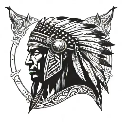 apache warrior time piece  tattoo design idea