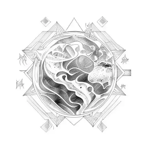 fire water earth air tattoo design idea