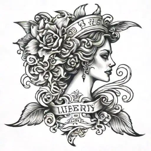 Write Little Liberty in beautiful writing for your neck. tattoo design idea