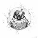A sketch style tattoo of Claptrap from Borderlands wearing a student hat and holding a diploma tattoo design idea