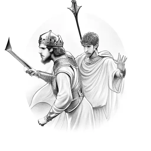 prince Jonathan giving king David his sword tattoo design idea